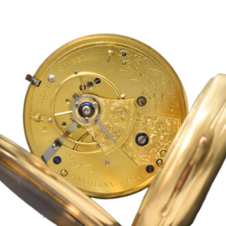 English 18K yellow gold open faced pocket watch Circa 1830