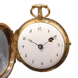 French rare diamond set skeletonized verge watch Circa 1780