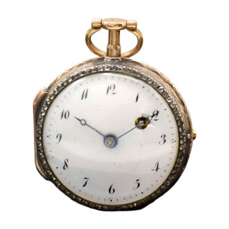 French rare diamond set skeletonized verge watch Circa 1780