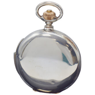 Swiss silver full hunter minute repeating pocket watch Circa 1900