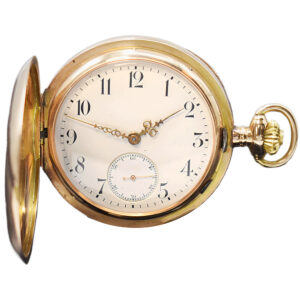Swiss 14K pink gold full hunter lever pocket watch Circa 1904
