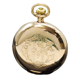 Swiss 14K pink gold full hunter lever pocket watch Circa 1904