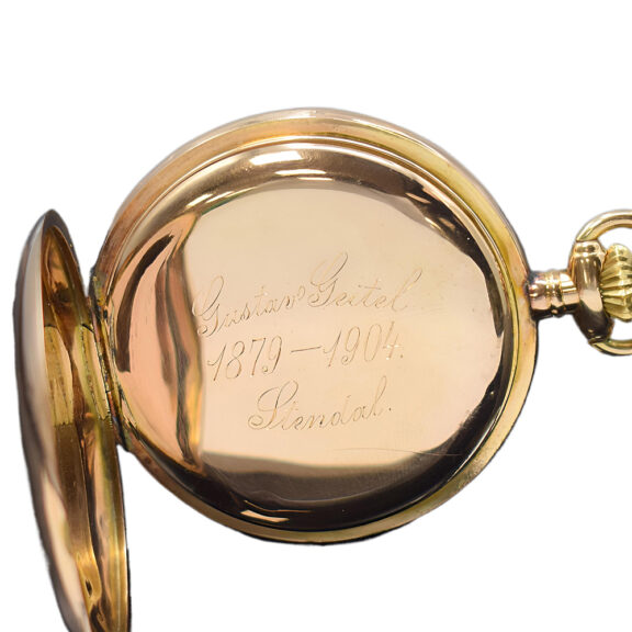 Swiss 14K pink gold full hunter lever pocket watch Circa 1904 Swiss 14K pink gold full hunter lever pocket watch Circa 1904
