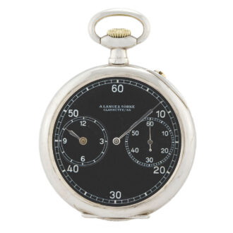 German silver pocket observation watch with a black regulator dial Circa 1947