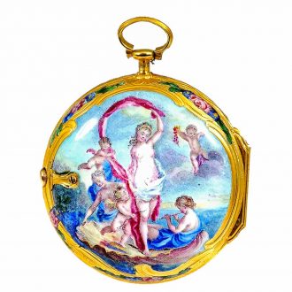 French exceptionally fine gold and enamel verge watch Circa 1750