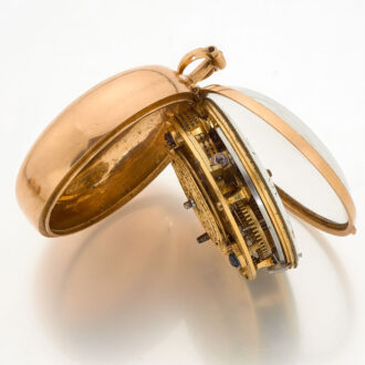 English 20 carat gold repoussé verge in pair cases Circa 1775