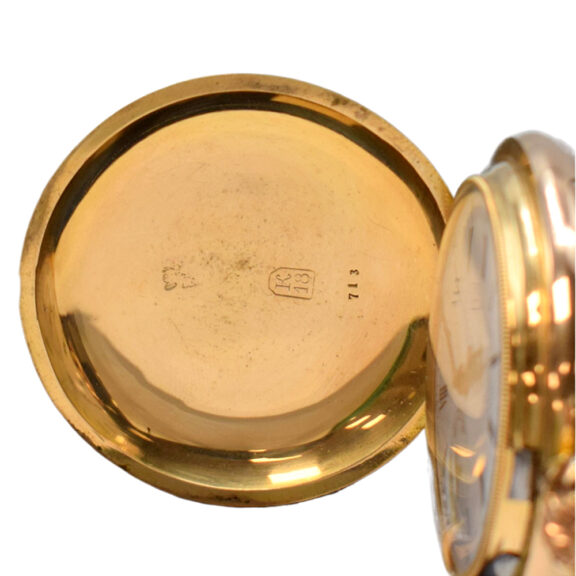 Swiss 18K gold full hunter minute repeating watch Circa 1900 Swiss 18K gold full hunter minute repeating watch Circa 1900