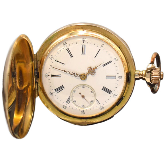 Swiss 18K gold full hunter minute repeating watch Circa 1900