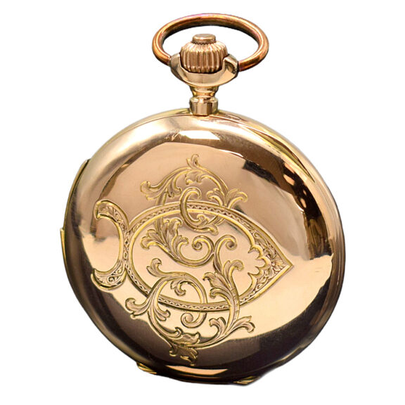 Swiss 18K gold full hunter minute repeating watch Circa 1900 Swiss 18K gold full hunter minute repeating watch Circa 1900