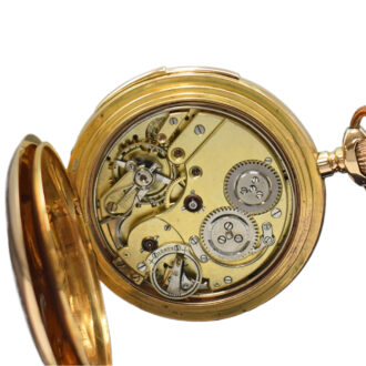 Swiss 18K gold full hunter minute repeating watch Circa 1900