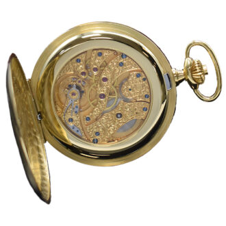 Swiss 18K yellow gold full hunter pocket watch Circa 1975
