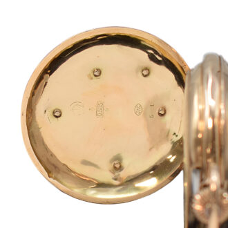 Swiss 14 carat pink gold full hunter pocket watch Circa 1895