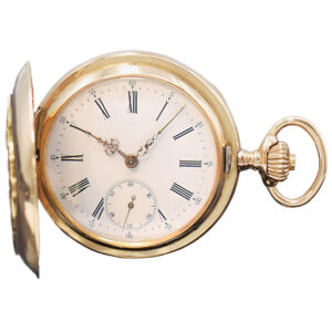 Swiss 14 carat pink gold full hunter pocket watch Circa 1895
