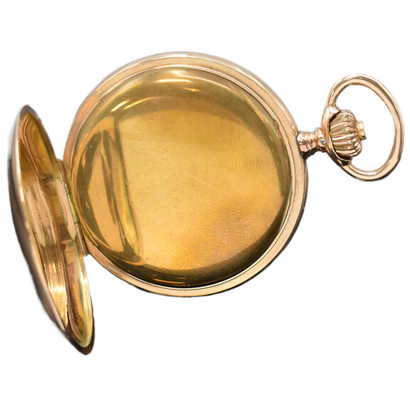 Swiss 14 carat pink gold full hunter pocket watch Circa 1895 Swiss 14 carat pink gold full hunter pocket watch Circa 1895