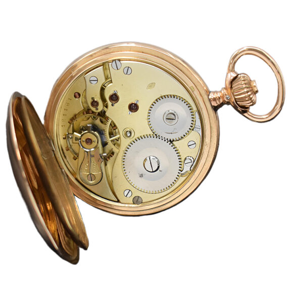 Swiss 14 carat pink gold full hunter pocket watch Circa 1895 Swiss 14 carat pink gold full hunter pocket watch Circa 1895
