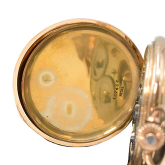 Swiss 14 carat pink gold full hunter pocket watch Circa 1895