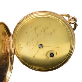 Swiss 18K gold pocket watch with digital hour display Circa 1830 Swiss 18K gold pocket watch with digital hour display Circa 1830