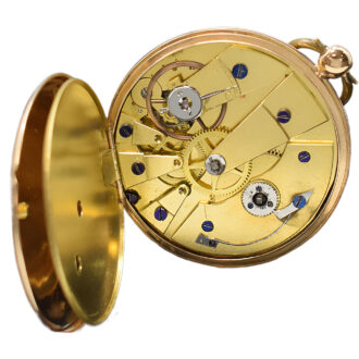 Swiss 18K gold pocket watch with digital hour display Circa 1830 Swiss 18K gold pocket watch with digital hour display Circa 1830