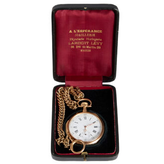 French 18K yellow gold open faced pocket watch Circa 1900