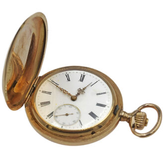 Swiss 14K yellow gold full hunter pocket watch Circa 1900