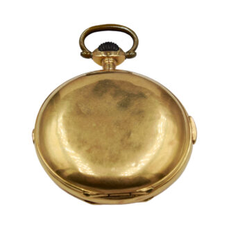 Swiss gold full hunter chronograph pocket watch Circa 1900