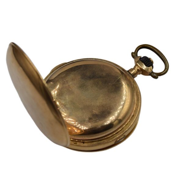 Swiss gold full hunter chronograph pocket watch Circa 1900 Swiss gold full hunter chronograph pocket watch Circa 1900