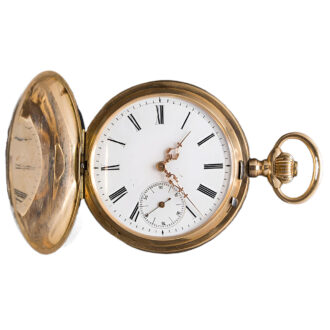 Swiss 14K yellow gold full hunter pocket watch Circa 1910
