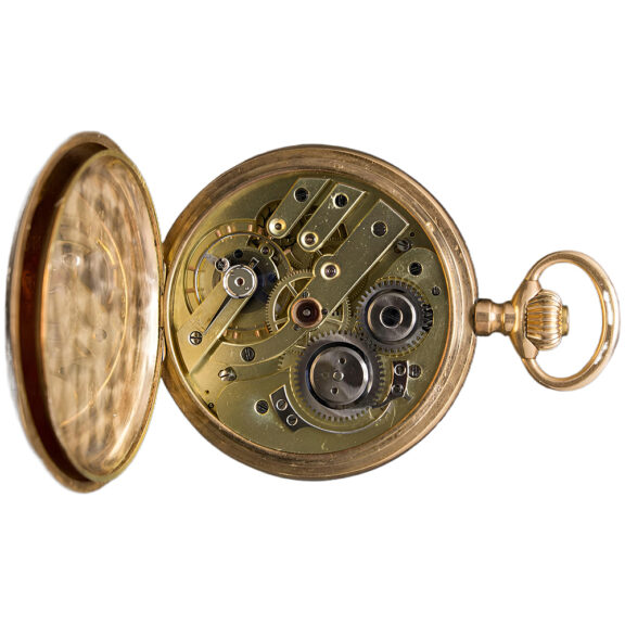 Swiss 14K yellow gold full hunter pocket watch Circa 1910 Swiss 14K yellow gold full hunter pocket watch Circa 1910