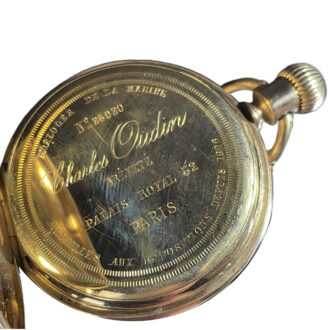 French 18K yellow gold open faced pocket watch Circa 1875