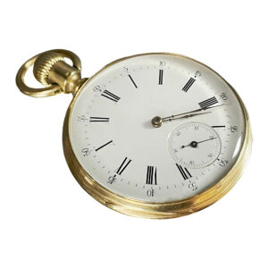 French 18K yellow gold open faced pocket watch Circa 1875