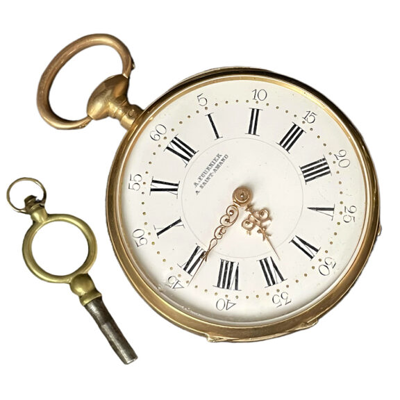 French 18K yellow gold open faced pocket watch Circa 1880 French 18K yellow gold open faced pocket watch Circa 1880