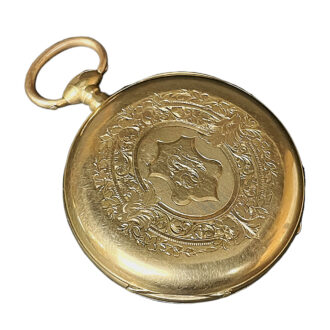 French 18K yellow gold open faced pocket watch Circa 1880