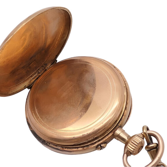 Swiss 18K gold open faced repeating pocket watch Circa 1900 Swiss 18K gold open faced repeating pocket watch Circa 1900