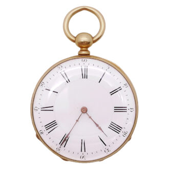 Swiss 18K yellow gold open faced pocket watch Circa 1860