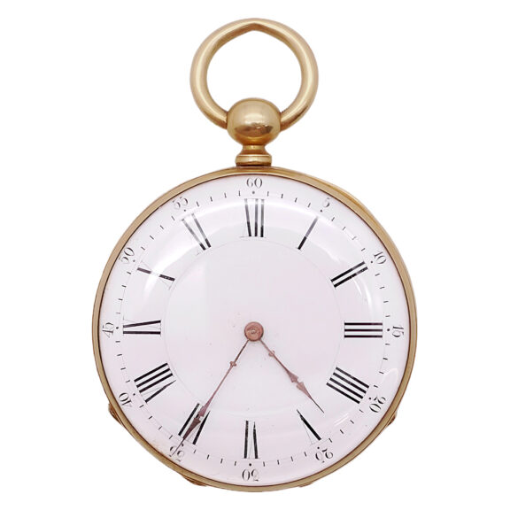 Swiss 18K yellow gold open faced pocket watch Circa 1860 Swiss 18K yellow gold open faced pocket watch Circa 1860