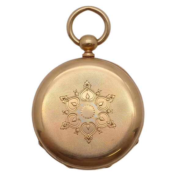 Swiss 18K yellow gold open faced pocket watch Circa 1860 Swiss 18K yellow gold open faced pocket watch Circa 1860