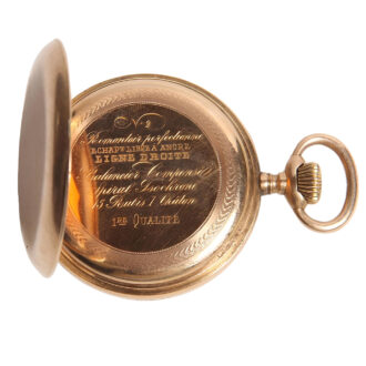 Swiss 18K yellow gold open faced pocket watch Circa 1900