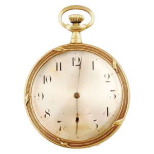 Swiss 18K yellow gold open faced pocket watch Circa 1910