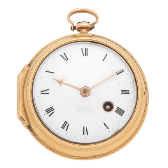 English 18K gold pair cased verge pocket watch Circa 1734