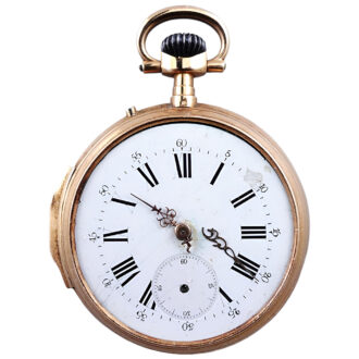 French 18K yellow gold open faced pocket watch Circa 1900