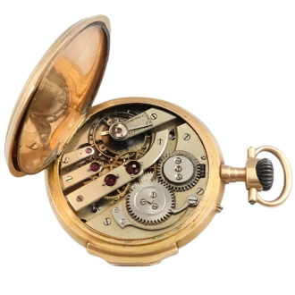 French 18K yellow gold open faced pocket watch Circa 1900