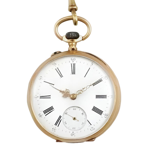French 18K yellow gold open faced pocket watch Circa 1890 French 18K yellow gold open faced pocket watch Circa 1890