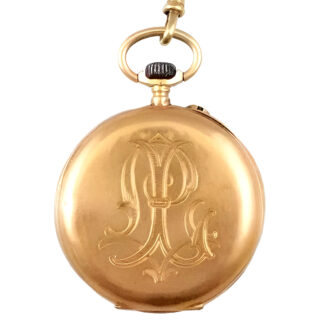 French 18K yellow gold open faced pocket watch Circa 1890