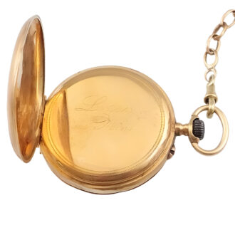 French 18K yellow gold open faced pocket watch Circa 1890