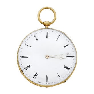 Swiss 18K yellow gold open faced pocket watch Circa 1846