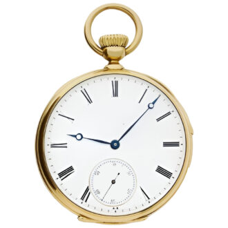 French 18K yellow gold open faced pocket watch Circa 1869