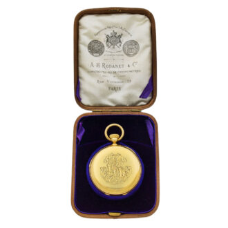 French 18K yellow gold open faced pocket watch Circa 1869