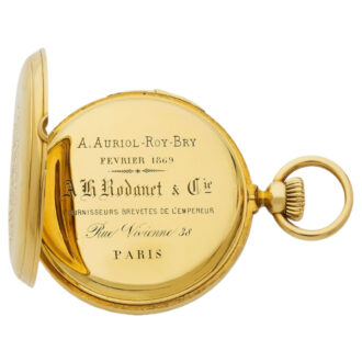 French 18K yellow gold open faced pocket watch Circa 1869