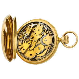 French 18K yellow gold open faced pocket watch Circa 1869