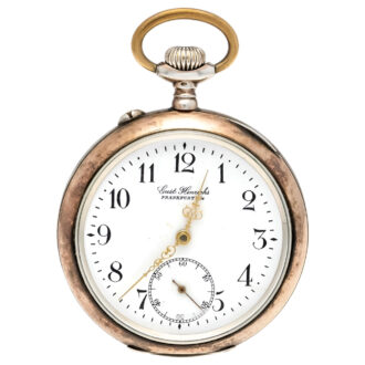 German silver partly gilt open faced pocket watch Circa 1913